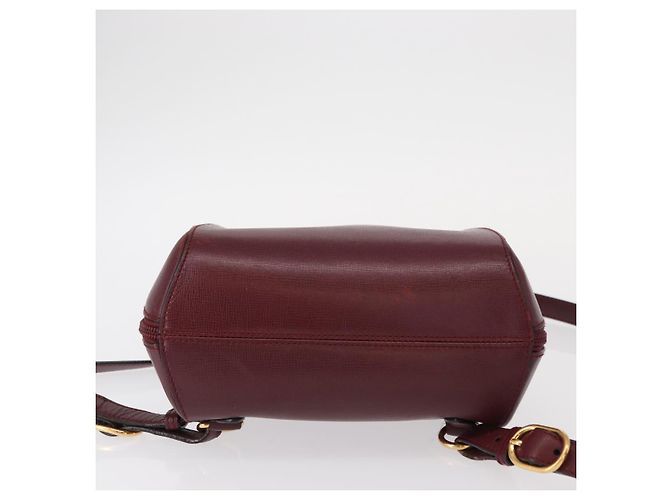 Cartier Mochila de cuero Burdeos Oro Auth BA7824 Dorado - vista 11