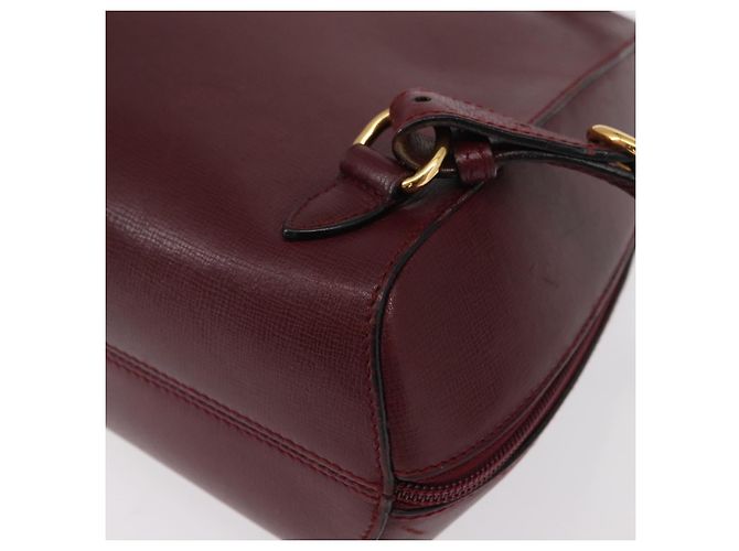 Cartier Mochila de cuero Burdeos Oro Auth BA7824 Dorado - vista 15