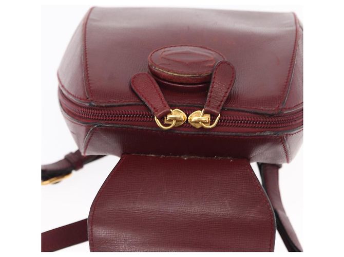 Cartier Mochila de cuero Burdeos Oro Auth BA7824 Dorado - vista 17