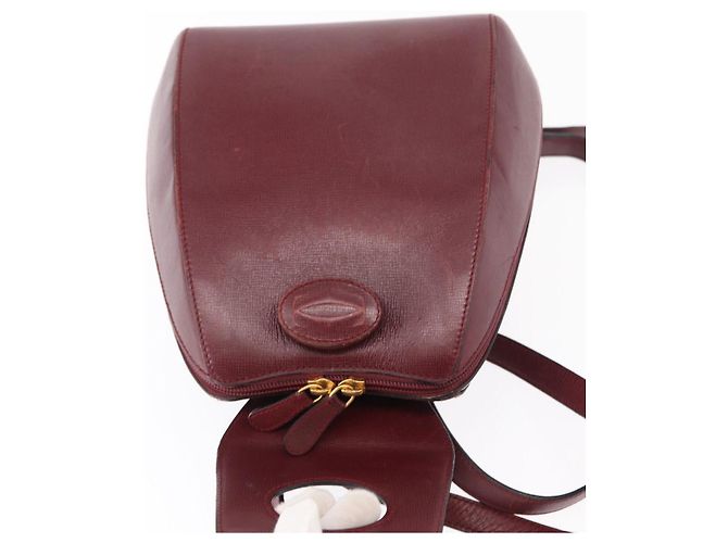 Cartier Mochila de cuero Burdeos Oro Auth BA7824 Dorado - vista 18