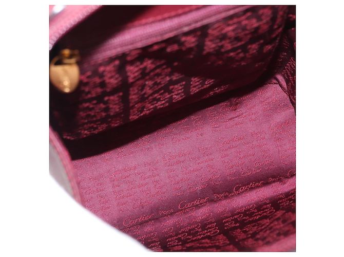 Cartier Mochila de cuero Burdeos Oro Auth BA7824 Dorado - vista 20