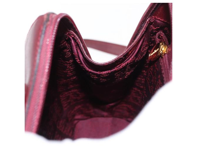 Cartier Mochila de cuero Burdeos Oro Auth BA7824 Dorado - vista 22