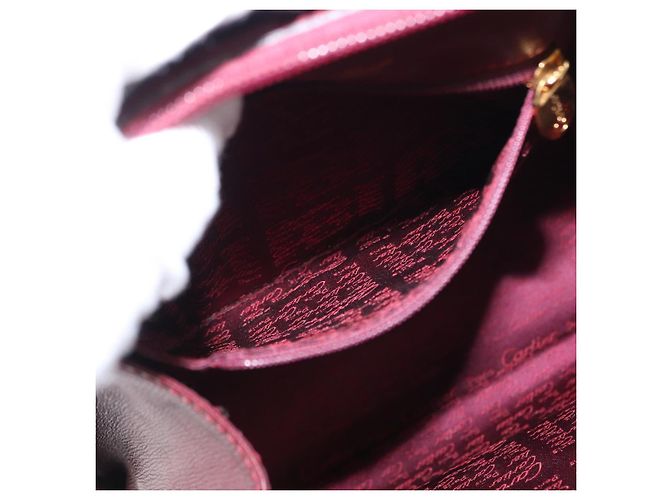 Cartier Mochila de cuero Burdeos Oro Auth BA7824 Dorado - vista 24