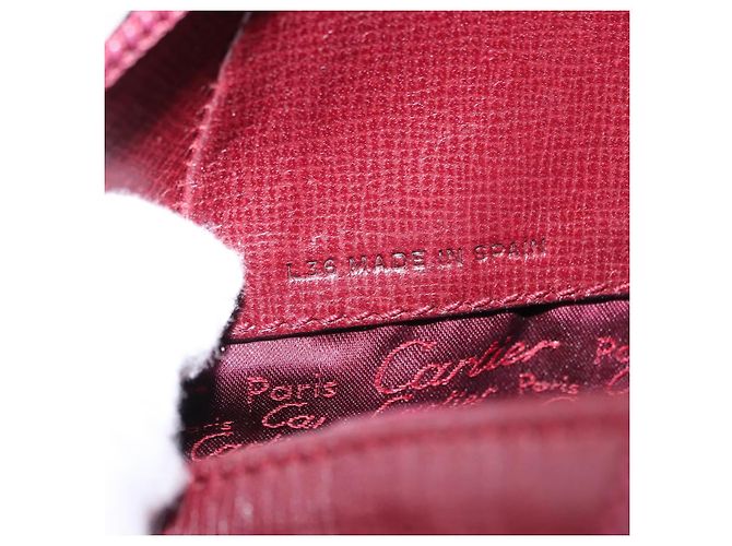 Cartier Mochila de cuero Burdeos Oro Auth BA7824 Dorado - vista 25