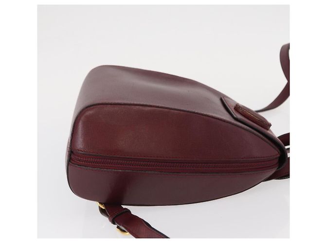 Cartier Mochila de cuero Burdeos Oro Auth BA7824 Dorado - vista 4