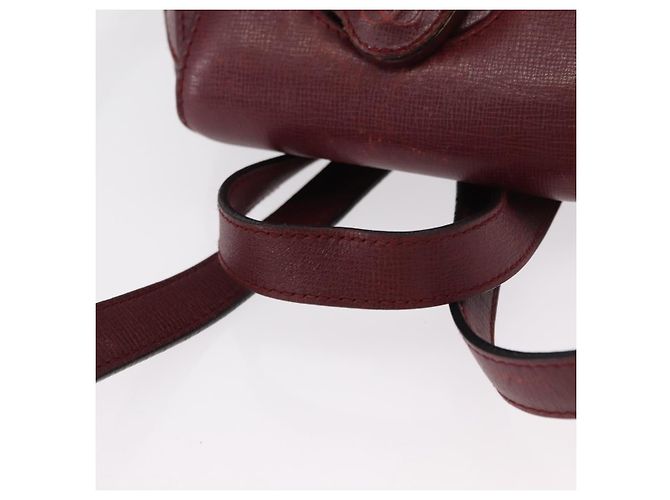 Cartier Mochila de cuero Burdeos Oro Auth BA7824 Dorado - vista 7