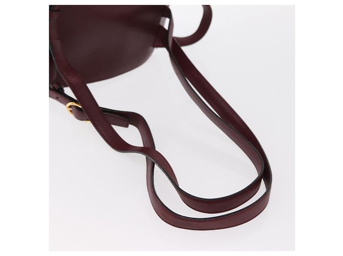 Cartier Mochila de cuero Burdeos Oro Auth BA7824 Dorado - vista 9