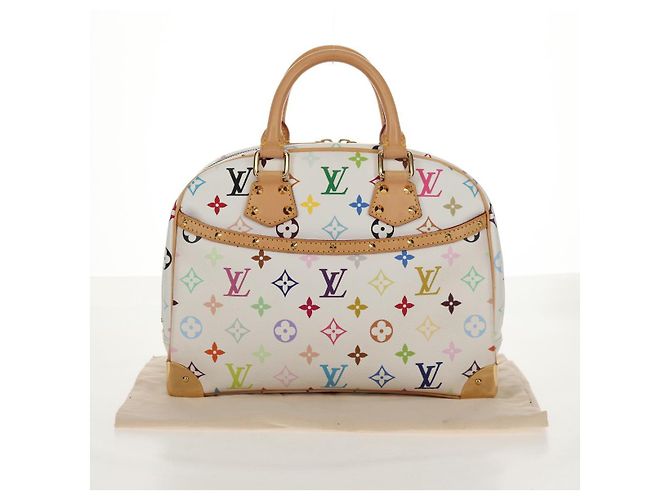LOUIS VUITTON Monogramm Multicolor Trouville Handtasche Weiß M92663 Auth 153633SM - Ansicht 12