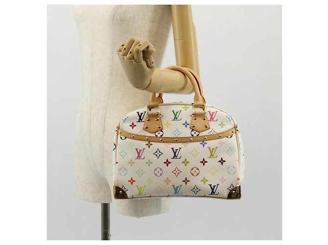 LOUIS VUITTON Monogramm Multicolor Trouville Handtasche Weiß M92663 Auth 153633SM - Ansicht 23