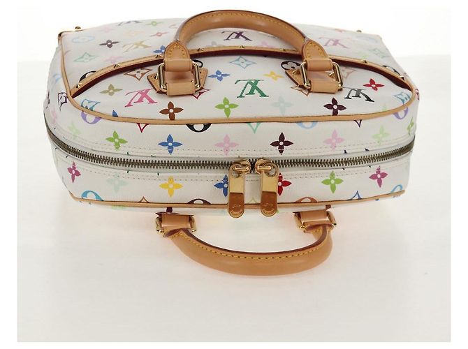 LOUIS VUITTON Monogramm Multicolor Trouville Handtasche Weiß M92663 Auth 153633SM - Ansicht 6