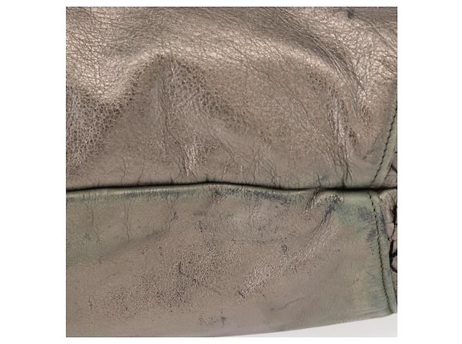 Borsa a mano in pelle Gancini Salvatore Ferragamo Argento Auth 153866 - vista 10