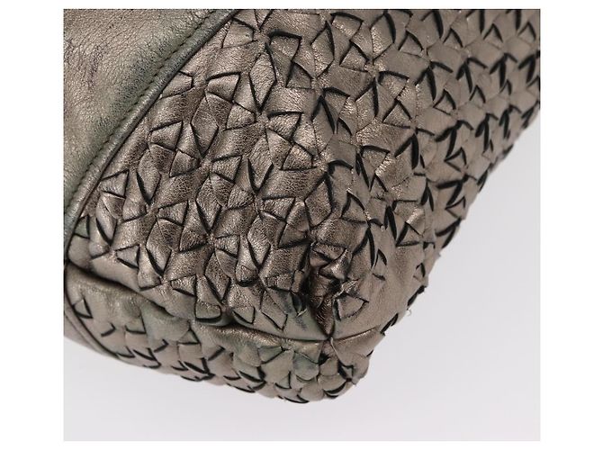 Borsa a mano in pelle Gancini Salvatore Ferragamo Argento Auth 153866 - vista 14