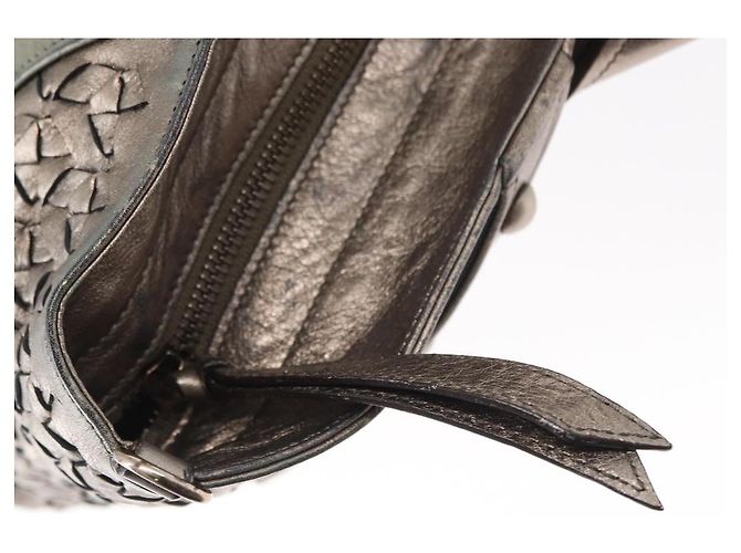Borsa a mano in pelle Gancini Salvatore Ferragamo Argento Auth 153866 - vista 15