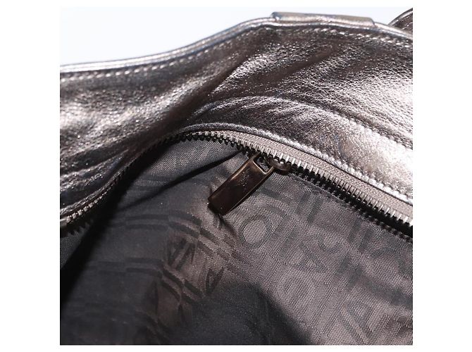 Borsa a mano in pelle Gancini Salvatore Ferragamo Argento Auth 153866 - vista 20
