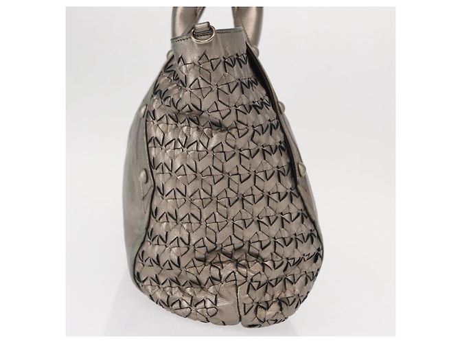 Borsa a mano in pelle Gancini Salvatore Ferragamo Argento Auth 153866 - vista 5