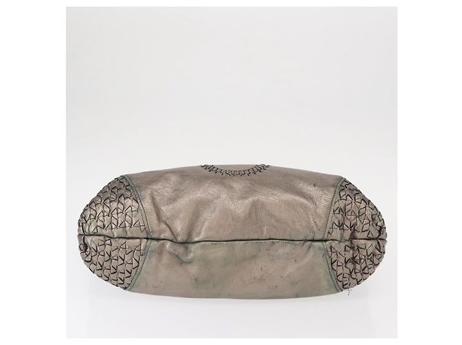 Borsa a mano in pelle Gancini Salvatore Ferragamo Argento Auth 153866 - vista 9