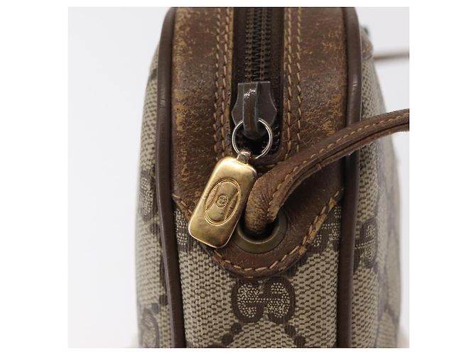 Borsa Sherry Line GG Supreme Web di GUCCI in PVC beige e oro 89 02 066 Auth 154335 D'oro - vista 14