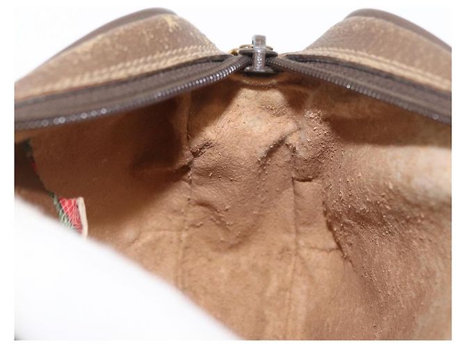 Borsa Sherry Line GG Supreme Web di GUCCI in PVC beige e oro 89 02 066 Auth 154335 D'oro - vista 18