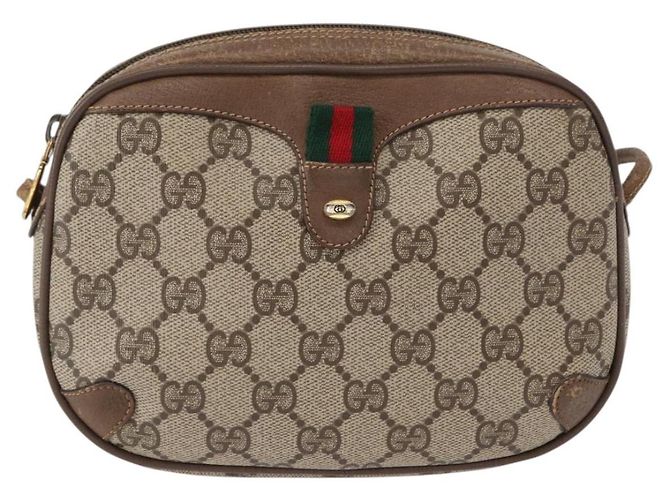 Borsa Sherry Line GG Supreme Web di GUCCI in PVC beige e oro 89 02 066 Auth 154335 D'oro - vista 2