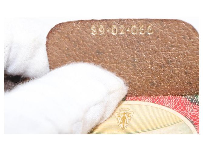 Borsa Sherry Line GG Supreme Web di GUCCI in PVC beige e oro 89 02 066 Auth 154335 D'oro - vista 20