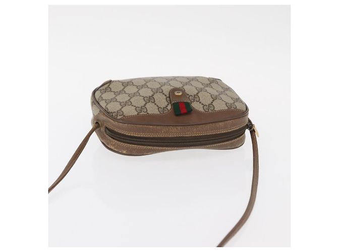 Borsa Sherry Line GG Supreme Web di GUCCI in PVC beige e oro 89 02 066 Auth 154335 D'oro - vista 6