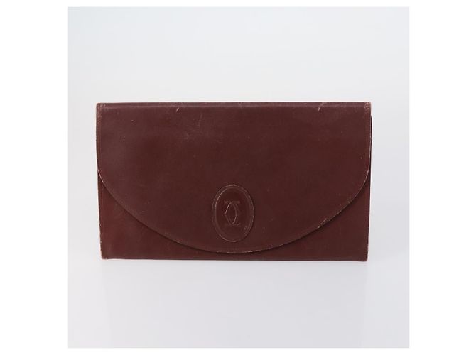 CARTIER Borsa Clutch Must Line in Pelle 2 Set Bordeaux Auth bs31275 Bordò - vista 11