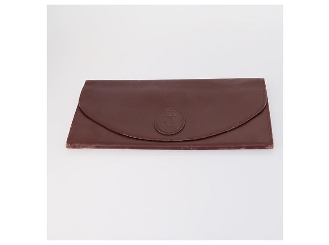 CARTIER Borsa Clutch Must Line in Pelle 2 Set Bordeaux Auth bs31275 Bordò - vista 15