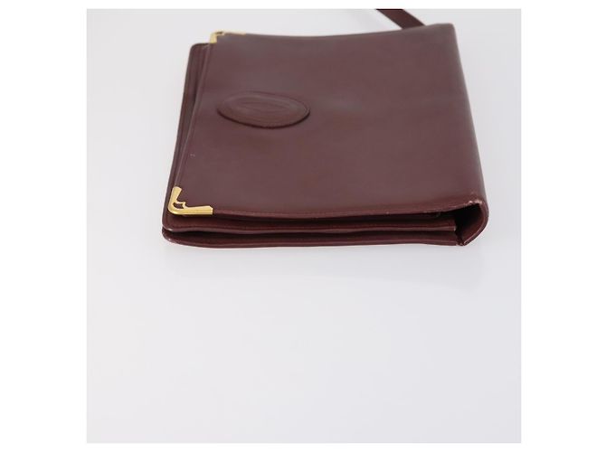 CARTIER Borsa Clutch Must Line in Pelle 2 Set Bordeaux Auth bs31275 Bordò - vista 4