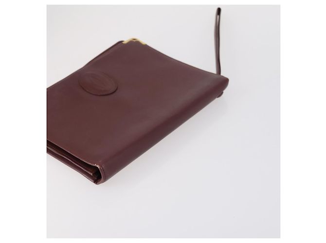 CARTIER Borsa Clutch Must Line in Pelle 2 Set Bordeaux Auth bs31275 Bordò - vista 5