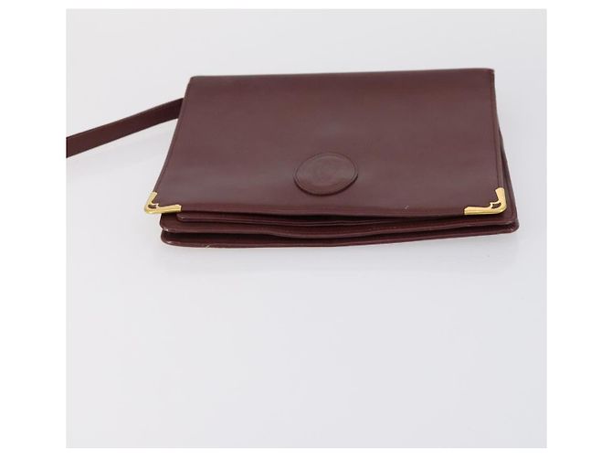 CARTIER Borsa Clutch Must Line in Pelle 2 Set Bordeaux Auth bs31275 Bordò - vista 7