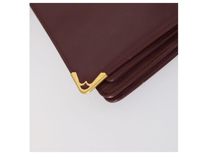 CARTIER Borsa Clutch Must Line in Pelle 2 Set Bordeaux Auth bs31275 Bordò - vista 8