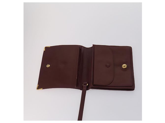 CARTIER Borsa Clutch Must Line in Pelle 2 Set Bordeaux Auth bs31275 Bordò - vista 9