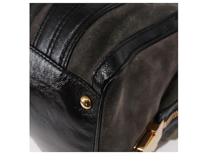 Borsa a mano Histeria GUCCI in suede nero e oro 186235 Auth 153859 D'oro - vista 13