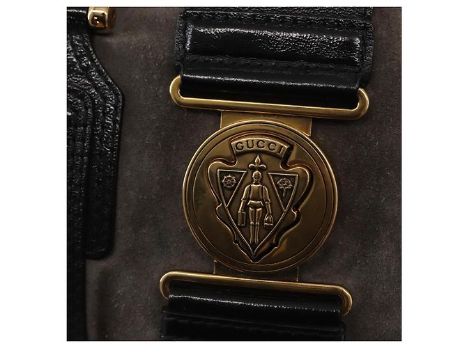 Borsa a mano Histeria GUCCI in suede nero e oro 186235 Auth 153859 D'oro - vista 14