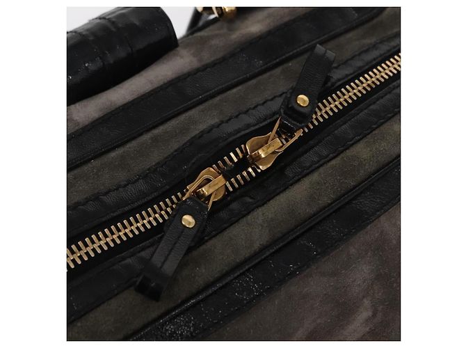 Borsa a mano Histeria GUCCI in suede nero e oro 186235 Auth 153859 D'oro - vista 16