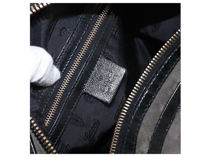 Borsa a mano Histeria GUCCI in suede nero e oro 186235 Auth 153859 D'oro - vista 17