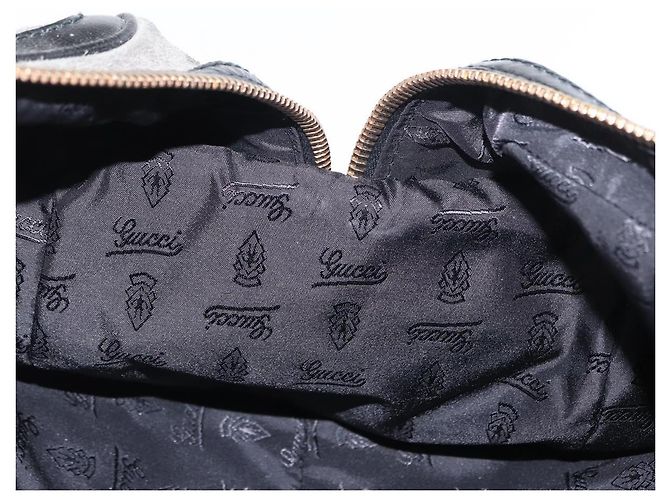 Borsa a mano Histeria GUCCI in suede nero e oro 186235 Auth 153859 D'oro - vista 19