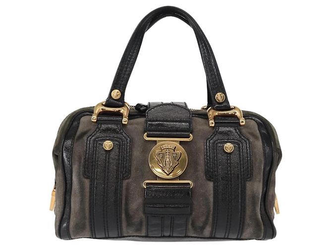 Borsa a mano Histeria GUCCI in suede nero e oro 186235 Auth 153859 D'oro - vista 2