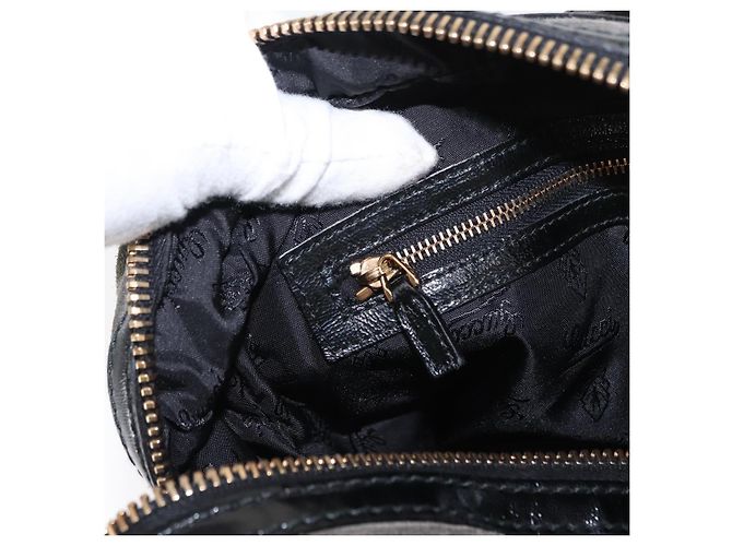 Borsa a mano Histeria GUCCI in suede nero e oro 186235 Auth 153859 D'oro - vista 21