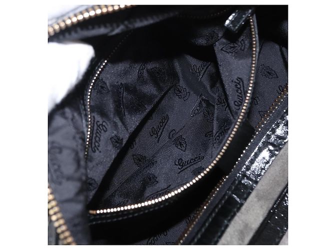 Borsa a mano Histeria GUCCI in suede nero e oro 186235 Auth 153859 D'oro - vista 22