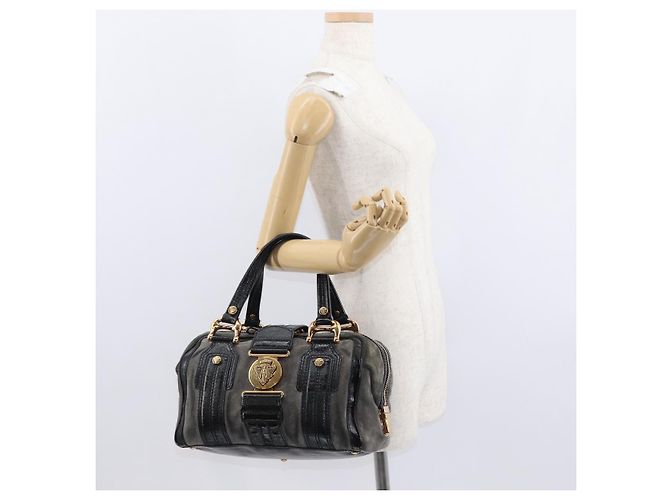 Borsa a mano Histeria GUCCI in suede nero e oro 186235 Auth 153859 D'oro - vista 24