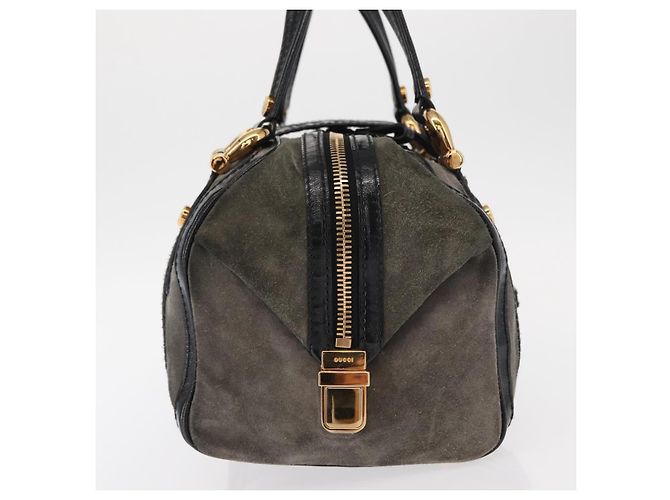Borsa a mano Histeria GUCCI in suede nero e oro 186235 Auth 153859 D'oro - vista 5