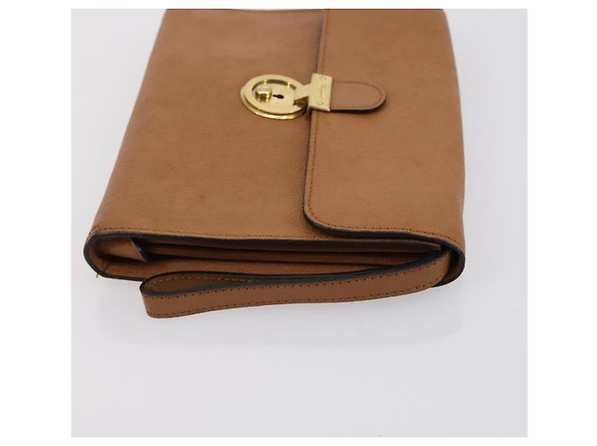 Borsa a Spalla in Pelle Salvatore Ferragamo 2 Pezzi Beige Auth 151962 - vista 12