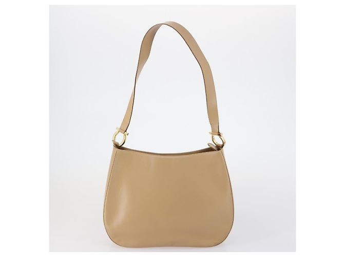 Borsa a Spalla in Pelle Salvatore Ferragamo 2 Pezzi Beige Auth 151962 - vista 2