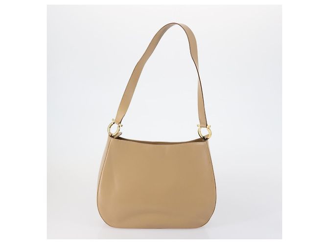 Borsa a Spalla in Pelle Salvatore Ferragamo 2 Pezzi Beige Auth 151962 - vista 3