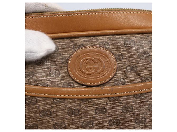 Gucci Borsa a Spalla Micro GG Supreme PVC Beige Oro 007 113 0095 Auth ka238 D'oro - vista 15