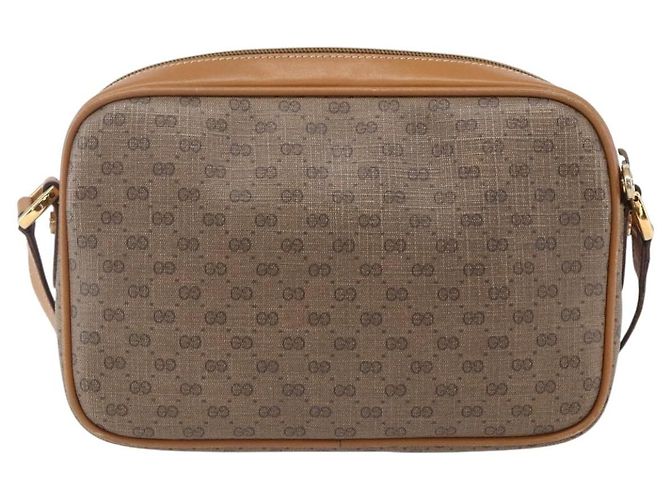 Gucci Borsa a Spalla Micro GG Supreme PVC Beige Oro 007 113 0095 Auth ka238 D'oro - vista 3