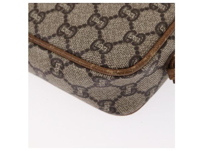 Borsa a Spalla GUCCI GG Plus Supreme PVC Beige Oro Auth BA8484 D'oro - vista 12