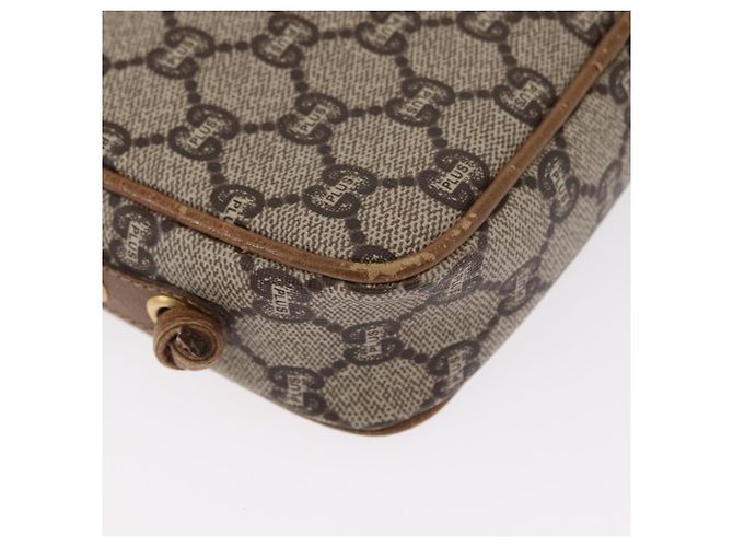 Borsa a Spalla GUCCI GG Plus Supreme PVC Beige Oro Auth BA8484 D'oro - vista 13
