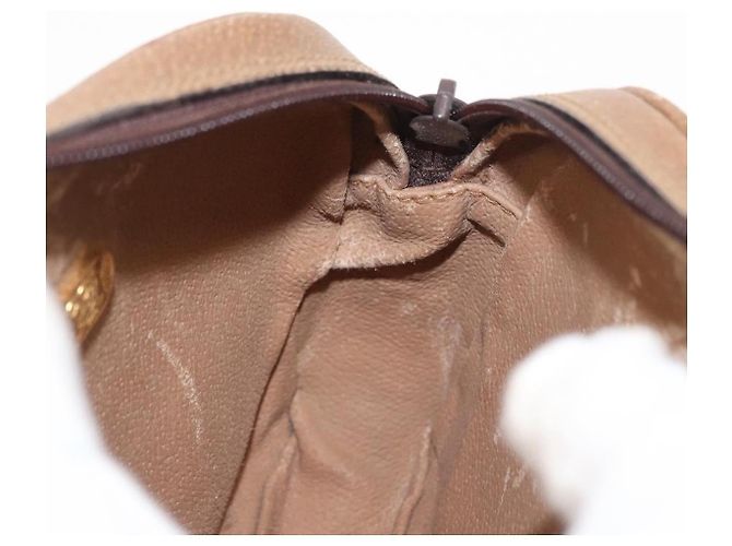 Borsa a Spalla GUCCI GG Plus Supreme PVC Beige Oro Auth BA8484 D'oro - vista 19